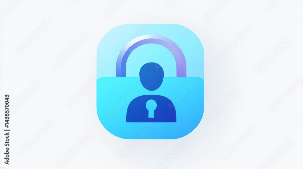 Secure user profile, app icon, digital safety, white background, website design Secure user profile, app icon, digital safety, white background, website design