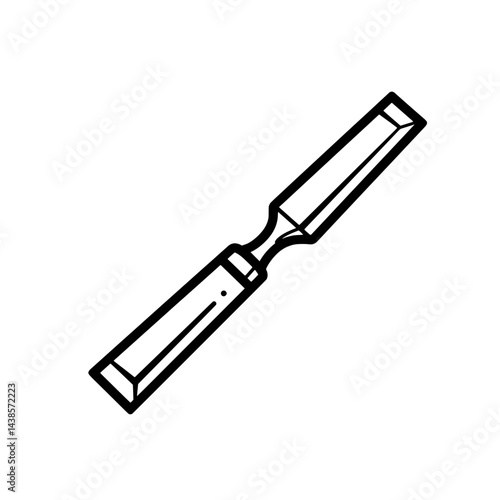 Wood Carving Chisel: A line drawing of a classic wood carving chisel, perfect for DIY projects and woodworking crafts.