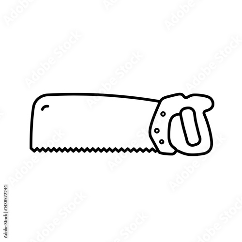 Hand Saw: A meticulously crafted illustration presents a classic hand saw, perfect for woodworking and DIY projects. Embodying precision and utility.