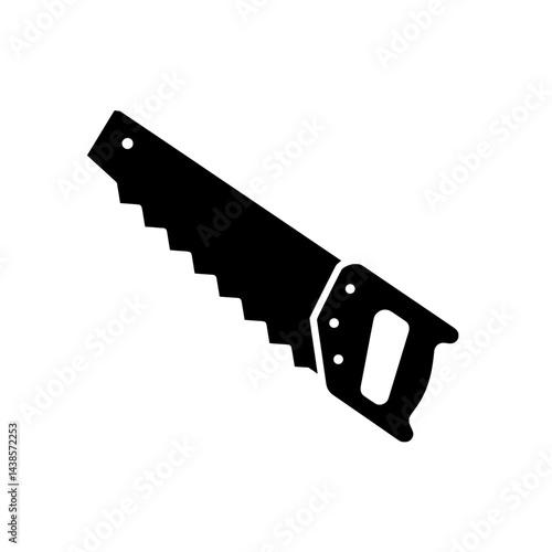 Hand Saw Silhouette: A stark, clean silhouette of a classic hand saw, a timeless symbol of carpentry and craftsmanship.