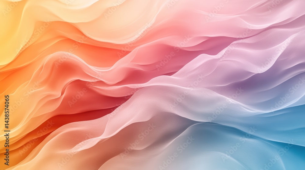 Fototapeta premium A abstract pastel waves background with flowing curves and harmonious colors