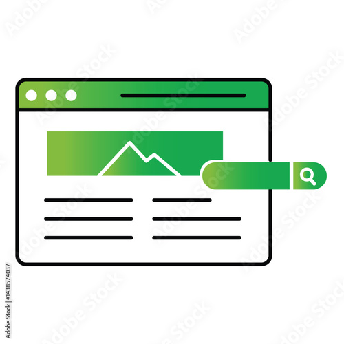 Keyword Search Vector Icon Showing SEO Research, Web Analytics, and Online Marketing