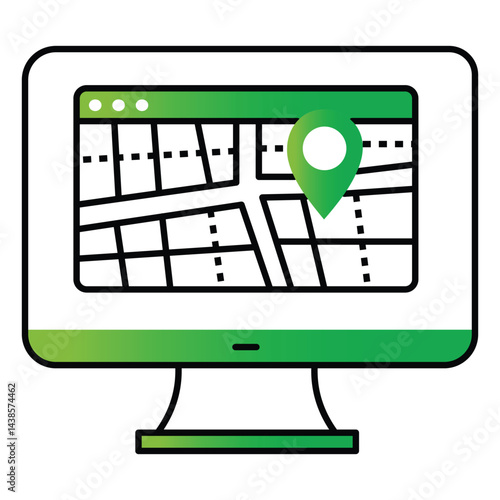 Local SEO Vector Icon Showing Business Location Optimization for Search Engine Rankings