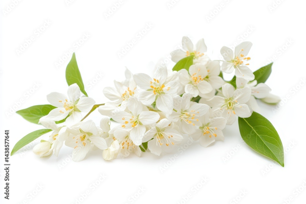 Fototapeta premium Delicate white blossoms a pristine bouquet of spring s gentle beauty captured in soft light against a pure white background
