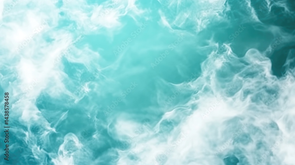 Fototapeta premium Abstract teal and white swirling pattern