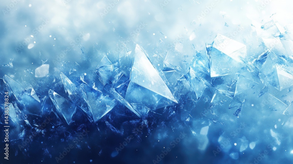 Obraz premium A crystal ice texture background with blue hues and frosty lines
