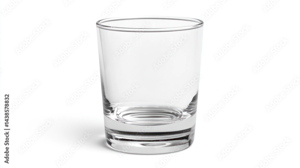 Empty shot glass on white background, studio shot Empty shot glass on white background, studio shot