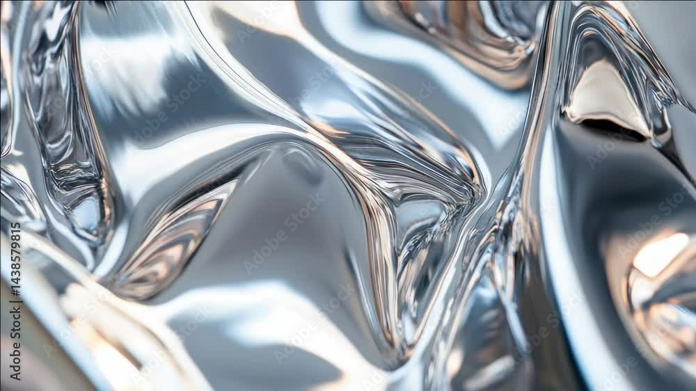 Reflective silver textured surface with light reflections.