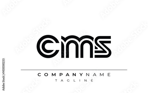 CMS Creative Unique Modern Letter Logo Design. Stylized logo featuring a unique letter design, presenting abstract minimalist aesthetics and modern appeal.