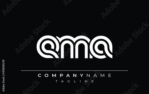 EMA Creative Unique Modern Letter Logo Design. Stylized logo featuring a unique letter design, presenting abstract minimalist aesthetics and modern appeal.