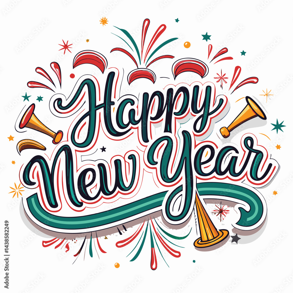Obraz premium Happy New Year celebration graphic design (3)