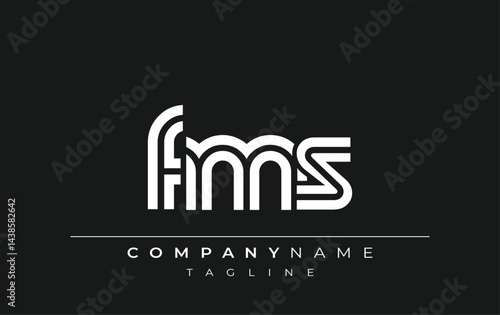 FMS Creative Unique Modern Letter Logo Design. Stylized logo featuring a unique letter design, presenting abstract minimalist aesthetics and modern appeal.