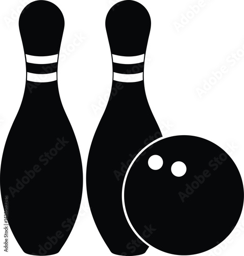 bowling ball and pins on white background .eps
