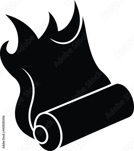 flat burning scroll icon on white background .eps
