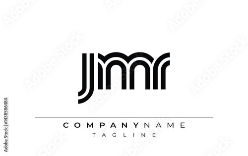 JMR Creative Unique Modern Letter Logo Design. Stylized logo featuring a unique letter design, presenting abstract minimalist aesthetics and modern appeal.