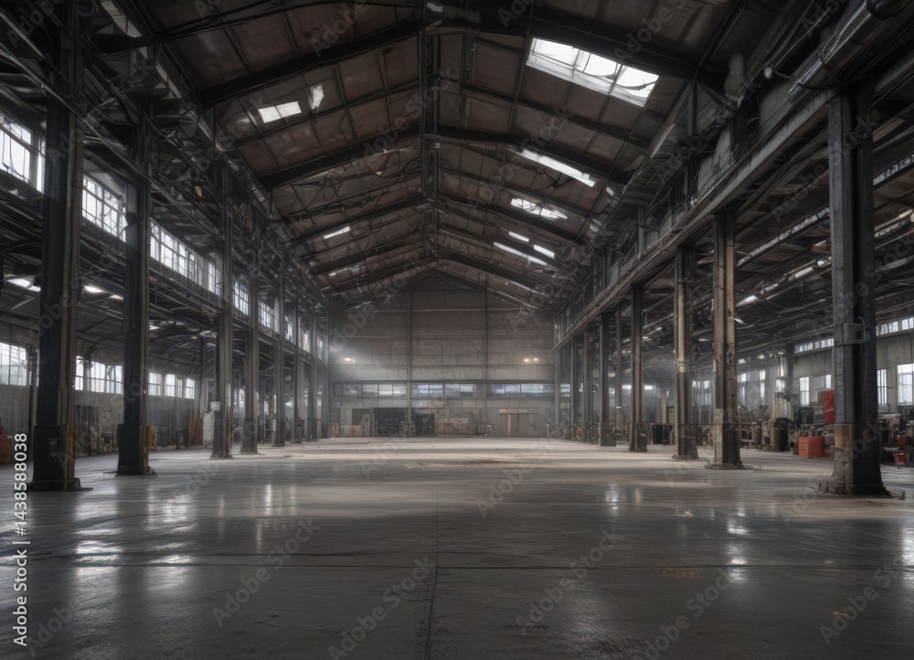 Spacious industrial interior High ceilings, raw metal, exposed ducts , raw, high ceiling, architecture Spacious industrial interior High ceilings, raw metal, exposed ducts , raw, high ceiling, architecture
