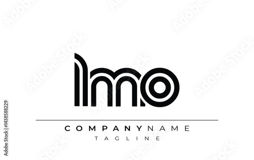 LMO Creative Unique Modern Letter Logo Design. Stylized logo featuring a unique letter design, presenting abstract minimalist aesthetics and modern appeal.