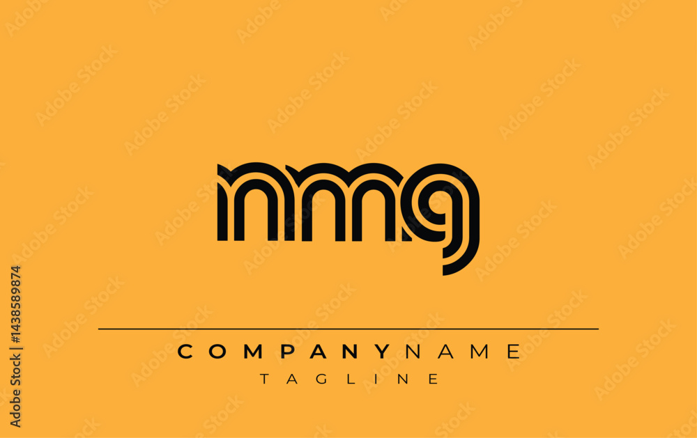 Fototapeta premium NMG Creative Unique Modern Letter Logo Design. Stylized logo featuring a unique letter design, presenting abstract minimalist aesthetics and modern appeal.