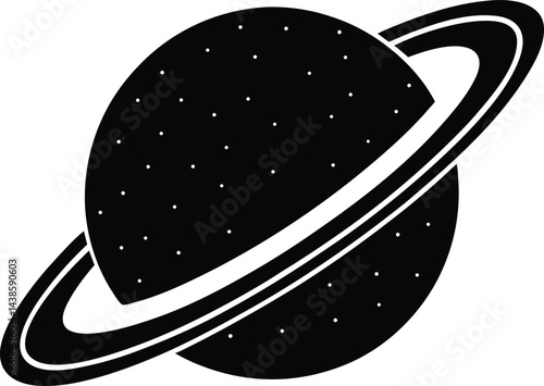 galaxy planet with rings illustration on white