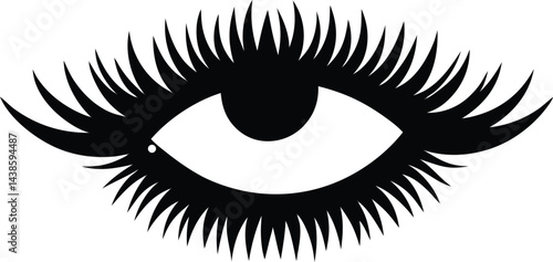 minimalist eye with lashes on white background .eps
