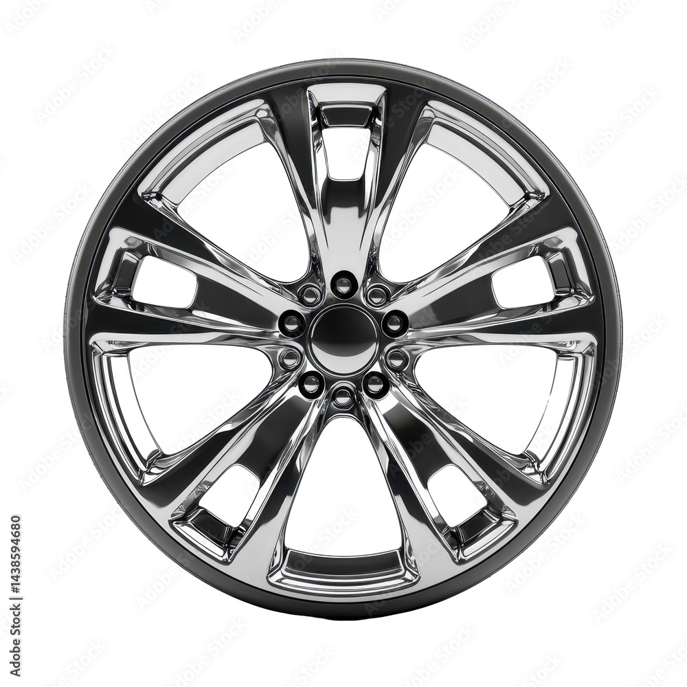 Unique chrome car wheel design showcasing a modern aesthetic and functional craftsmanship Unique chrome car wheel design showcasing a modern aesthetic and functional craftsmanship