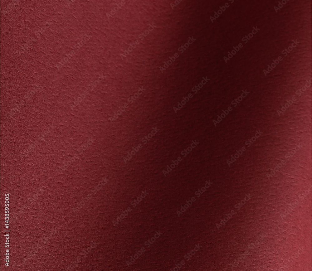 Fototapeta premium Paper texture with wine red tone, clean smooth surface and wavy shadowed composition, burgundy designer paper creating bold elegant backdrop with rich modern contrast..