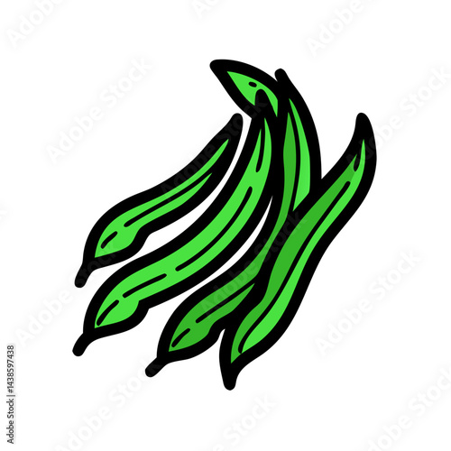 Fresh green beans vector illustration for healthy eating and cooking harvest vegetable design