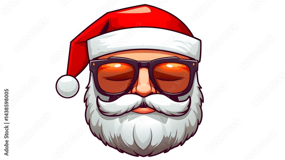 Cartoon Santa Claus Face Element: Festive Christmas Character Illustration for Graphic Design Projects Cartoon Santa Claus Face Element: Festive Christmas Character Illustration for Graphic Design Projects
