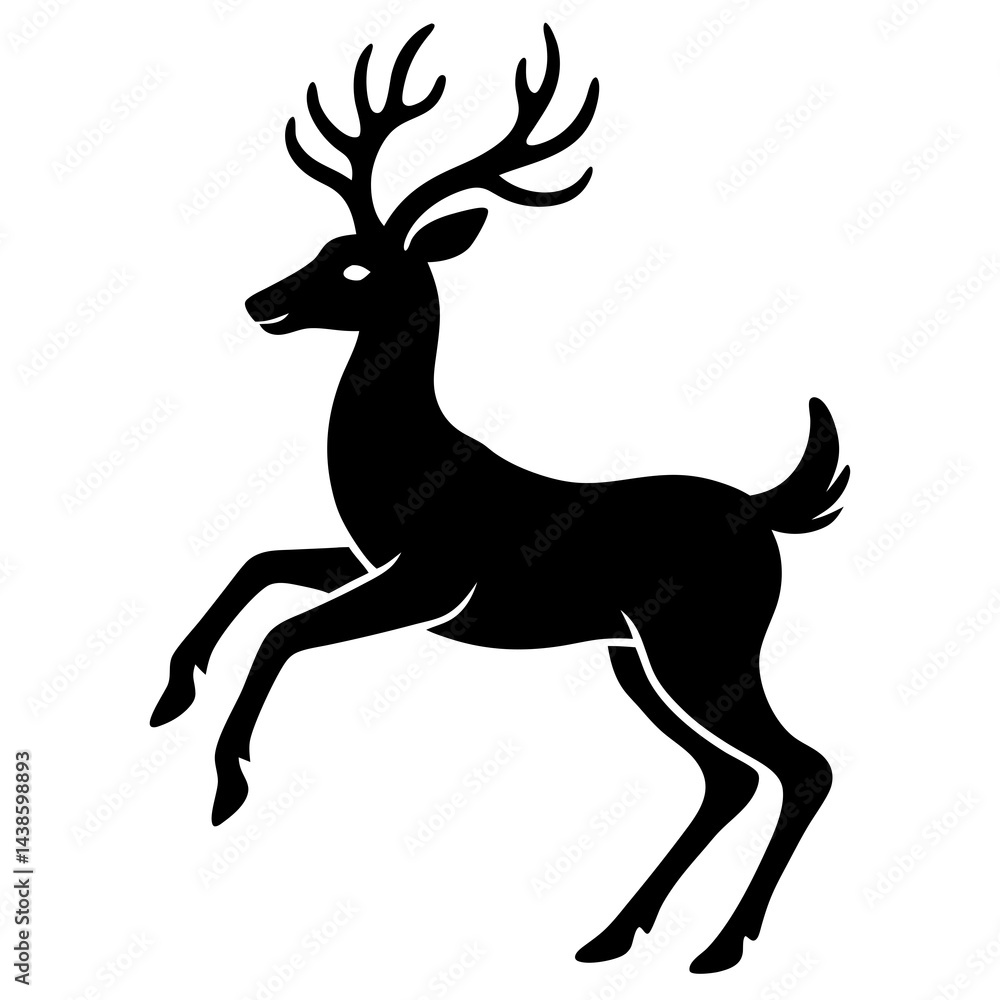Obraz premium deer silhouette vector illustration