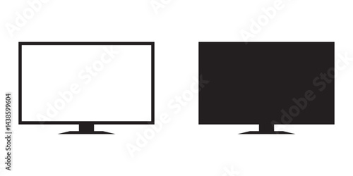 Two set of Smart TV icons collection. TV Screen, monitor screen symbol collection. Vector illustration.