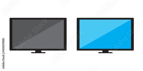 Two set of Smart TV icons collection. TV Screen, monitor screen symbol collection. Vector illustration.