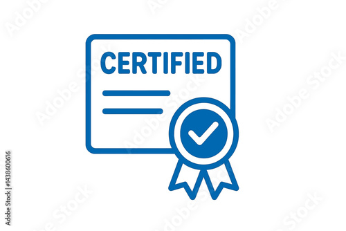 Certification document with a check mark symbolizing achievement and validation of skills in professional settings