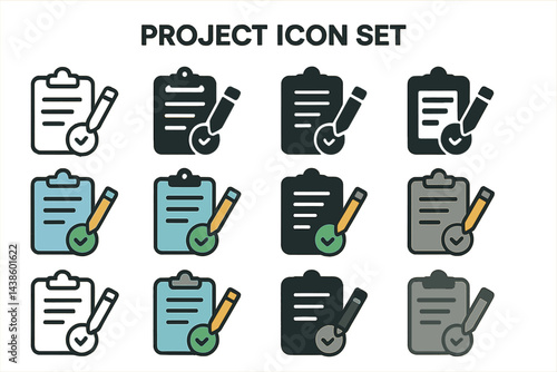 Stylish project icons in various colors for task management and organization purposes