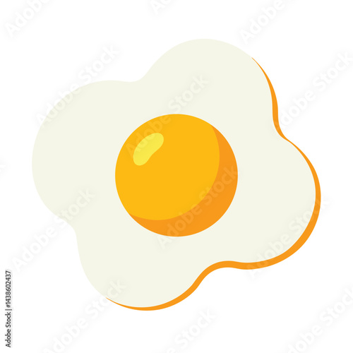 Fried egg cartoon illustration breakfast food icon fresh and healthy