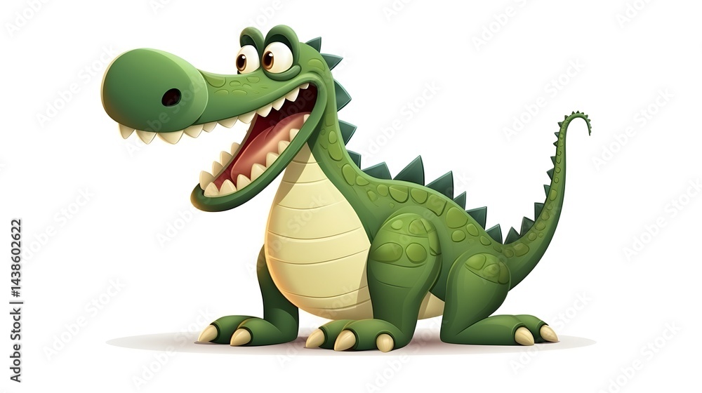 Fototapeta premium Vintage Cartoon Crocodile Vector Illustration for Creative Projects