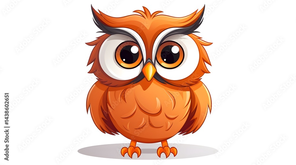 Fototapeta premium Vintage Cartoon Owl Vector Illustration High Quality for Various Design Projects
