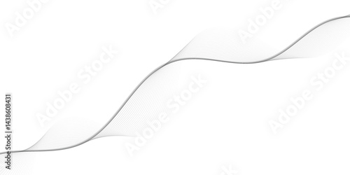 Abstract wave element for design. Wave with lines created using blend tool. Curved wavy line, smooth stripe.