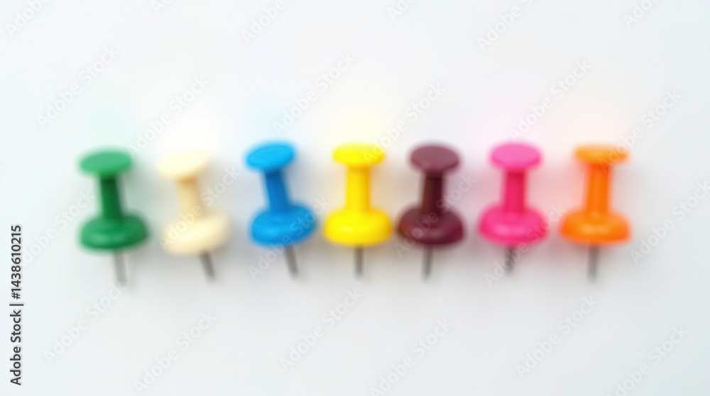 Colorful Pushpins on a White Background Colorful Pushpins on a White Background