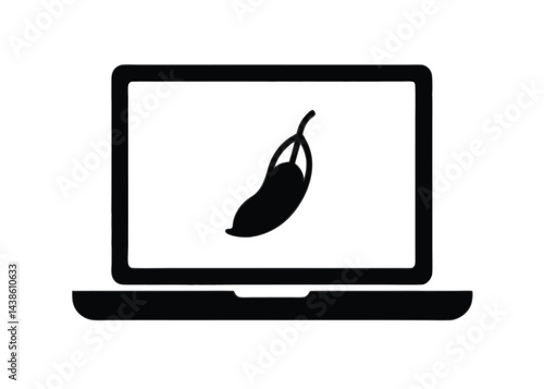 Sweet Pea Icon On Vintage Laptop Screen
