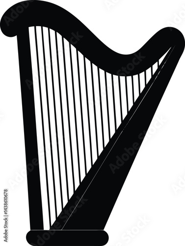 single harp instrument silhouette