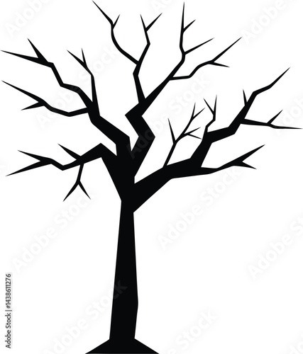 single lightning strike hitting a tree 