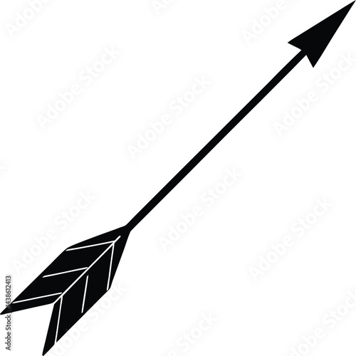 single shooting arrow with feathers