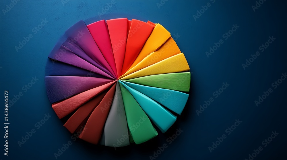 Obraz premium Colorful textured segments form a circular spectrum