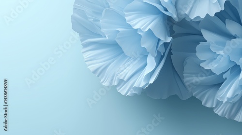 Close-Up of Soft Blue Flowers on Minimal Gradient Background – Elegant Petal Texture and Modern Floral Aesthetic