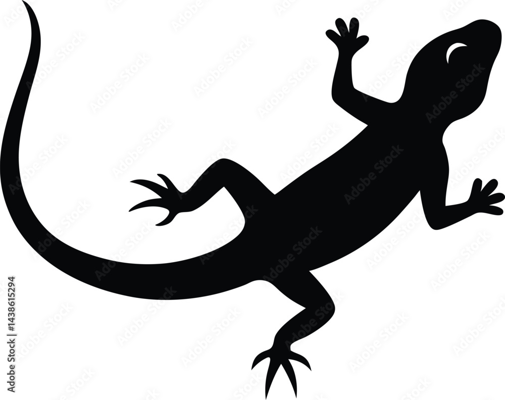 Obraz premium vector lizard silhouette