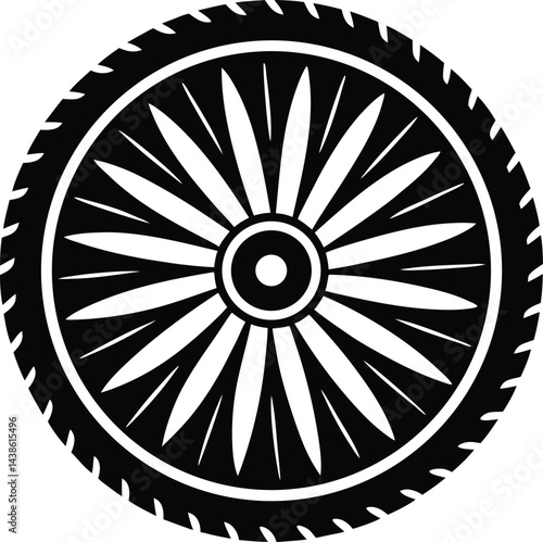 vector of a bicycle wheel spinning