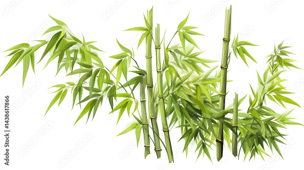 Obraz premium High-quality Bamboo Tree Isolated on White Background for Professional Design Projects
