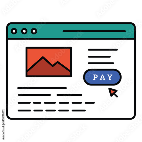 Pay Per Click Vector Icon Showing PPC Campaigns, Digital Promotion, and Paid Search Marketing