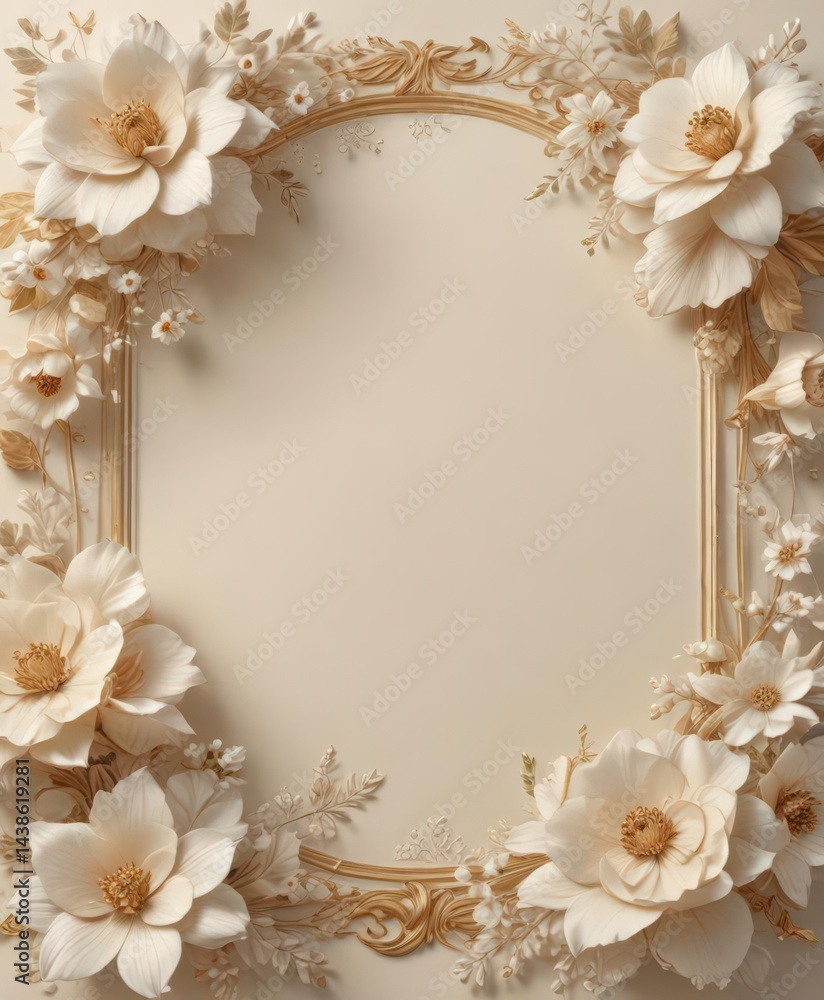 Creamy textured background, lavish floral motif, sophisticated style, backdrop, repeat Creamy textured background, lavish floral motif, sophisticated style, backdrop, repeat