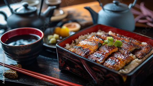 Japanese Unagi Donburi Meal Still Life